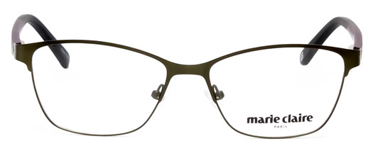 Front View of Marie Claire MC6208-FOR Designer Bi-Focal Prescription Rx Eyeglasses in Forest Green Brown Ladies Cateye Full Rim Stainless Steel 52 mm