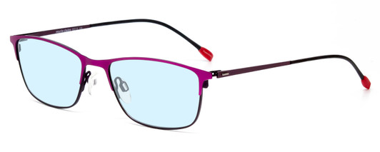 Profile View of Marie Claire MC6213-FUS Designer Progressive Lens Blue Light Blocking Eyeglasses in Fuchsia Hot Pink Purple Ladies Cateye Full Rim Stainless Steel 52 mm
