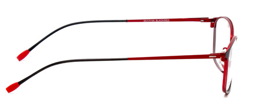 Side View of Marie Claire MC6214-BKR Ladies Cateye Designer Reading Glasses in Black Red 54mm