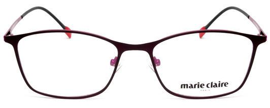 Front View of Marie Claire MC6214-PFS Designer Single Vision Prescription Rx Eyeglasses in Purple Fuchsia Hot Pink Ladies Cateye Full Rim Stainless Steel 54 mm