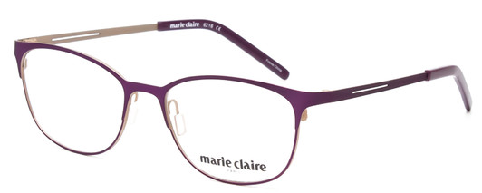 Profile View of Marie Claire MC6216-PGD Designer Bi-Focal Prescription Rx Eyeglasses in Purple Gold Ladies Classic Full Rim Stainless Steel 51 mm