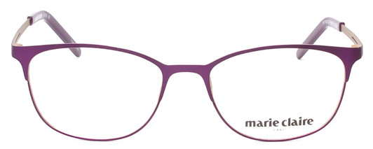 Front View of Marie Claire MC6216-PGD Designer Progressive Lens Prescription Rx Eyeglasses in Purple Gold Ladies Classic Full Rim Stainless Steel 51 mm