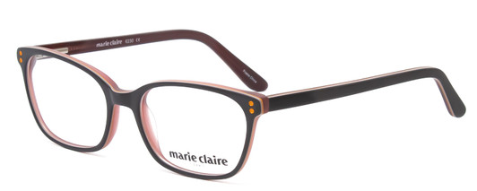 Profile View of Marie Claire MC6230-BUR Designer Progressive Lens Blue Light Blocking Eyeglasses in Burgundy Red Brown Orange Ladies Classic Full Rim Acetate 48 mm