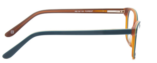 Side View of Marie Claire MC6230-FOR Designer Blue Light Blocking Eyeglasses in Forest Green Black Orange Ladies Classic Full Rim Acetate 48 mm