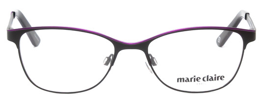Front View of Marie Claire MC6231-BKL Cateye Designer Reading Eye Glasses in Black Purple 51mm