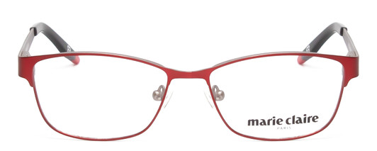 Front View of Marie Claire MC6239-BUR Designer Progressive Lens Prescription Rx Eyeglasses in Burgundy Red Black Ladies Classic Full Rim Stainless Steel 49 mm