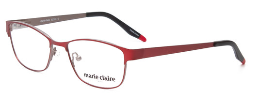 Profile View of Marie Claire MC6239-BUR Designer Progressive Lens Prescription Rx Eyeglasses in Burgundy Red Black Ladies Classic Full Rim Stainless Steel 49 mm