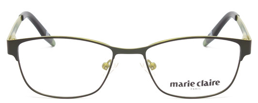 Front View of Marie Claire MC6239-JAD Designer Bi-Focal Prescription Rx Eyeglasses in Black Jade Green Ladies Classic Full Rim Stainless Steel 49 mm