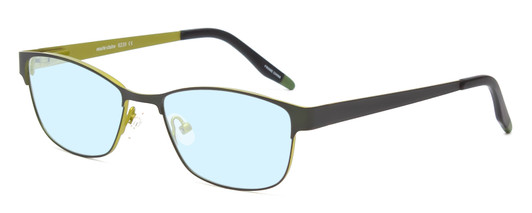 Profile View of Marie Claire MC6239-JAD Designer Blue Light Blocking Eyeglasses in Black Jade Green Ladies Classic Full Rim Stainless Steel 49 mm