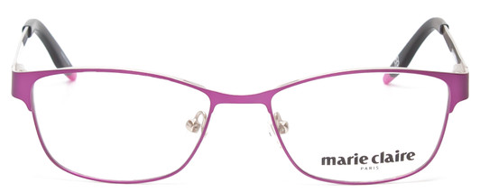 Front View of Marie Claire MC6239-LAV Designer Bi-Focal Prescription Rx Eyeglasses in Lavender Purple Black Ladies Classic Full Rim Stainless Steel 49 mm