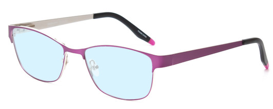 Profile View of Marie Claire MC6239-LAV Designer Progressive Lens Blue Light Blocking Eyeglasses in Lavender Purple Black Ladies Classic Full Rim Stainless Steel 49 mm