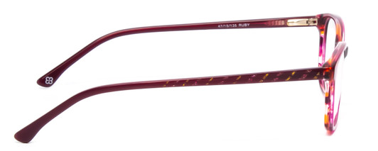 Side View of Marie Claire MC6249-RUB Cateye Designer Reading Glasses in Ruby Red & Pink 47 mm