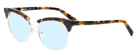 Profile View of Marie Claire MC6251-GTO Designer Blue Light Blocking Eyeglasses in Gold Tortoise Havana Brown Ladies Cateye Full Rim Stainless Steel 53 mm