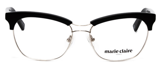 Front View of Marie Claire MC6251-SIB Designer Bi-Focal Prescription Rx Eyeglasses in Silver Black Ladies Cateye Full Rim Stainless Steel 53 mm