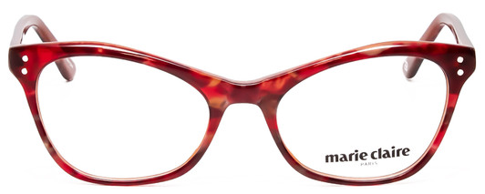 Front View of Marie Claire MC6252-BUT Designer Progressive Lens Prescription Rx Eyeglasses in Burgundy Red Tortoise Havana Ladies Cateye Full Rim Acetate 53 mm