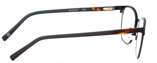 Side View of Marie Claire MC6259-BLK Lady Cateye Full Rim Designer Reading Glasses Black 49mm