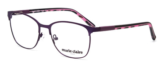 Profile View of Marie Claire MC6259-PUR Cateye Designer Reading Glasses Purple Marble Pink 49 mm