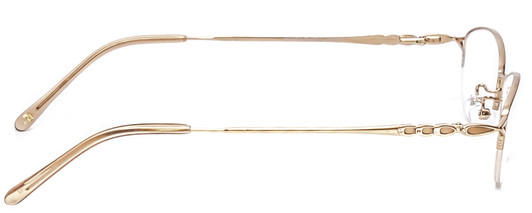 Side View of Valerie Spencer VS435-GBR Semi-Rimless Designer Reading Glasses Gold Brown 51 mm