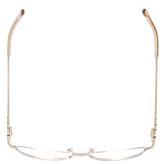 Top View of Valerie Spencer VS435-GBR Designer Single Vision Prescription Rx Eyeglasses in Gold Brown Ladies Oval Semi-Rimless Metal 51 mm