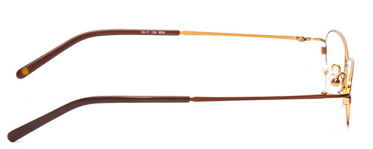 Side View of Valerie Spencer VS9111-BRN Ladies Oval Designer Reading Glasses Brown Gold 48 mm