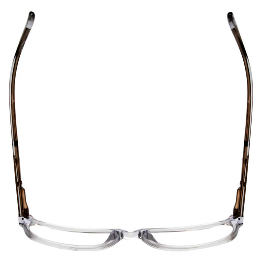 Top View of Big&Tall 21 Mens Rectangle Full Rim Designer Reading Glasses Crystal Transparent 57mm