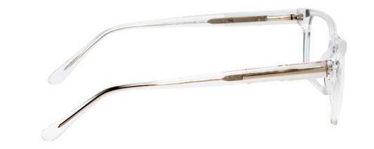 Side View of Big&Tall 21 Designer Progressive Lens Prescription Rx Eyeglasses in Crystal Transparent Mens Rectangle Full Rim Acetate 57 mm