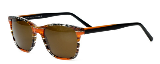 Profile View of Johann Von Goisern Classic Sunglasses Grey Cheetah Crystal Stripe/Amber Brown 55mm