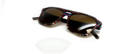 Top View of Johann Von Goisern Designer Sunglasses Brown Horn Marble Stripe/Amber Brown 55mm