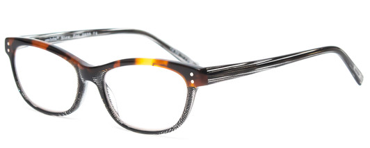 Profile View of Eyebobs Stew Zoo Ladies Cateye Designer Reading Glasses Tortoise Gold Black 52mm