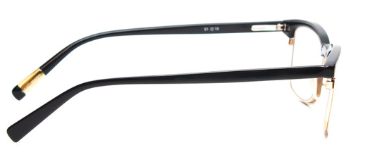 Side View of Eyebobs Win Win Designer Bi-Focal Prescription Rx Eyeglasses in Gold Black Unisex Classic Full Rim Metal 51 mm