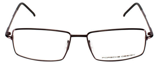 Front View of Porsche Design P8197-D-54 Designer Single Vision Prescription Rx Eyeglasses in Satin Purple Unisex Rectangle Full Rim Titanium 54 mm