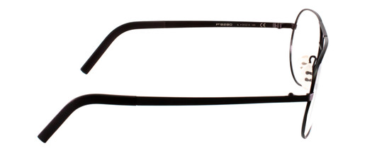 Side View of Porsche Design P8280-A-59 Designer Reading Eye Glasses with Custom Cut Powered Lenses in Black Gun Metal Unisex Aviator Full Rim Titanium 59 mm