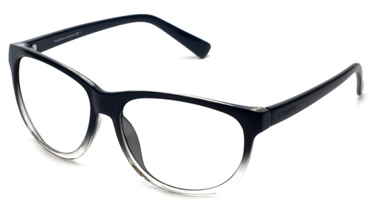 Profile View of Coyote BP-18 Designer Blue Light Blocking Eyeglasses in Black Crystal Fade Unisex Oval Full Rim Acetate 52 mm