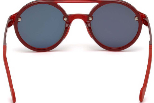 Top View of Moncler ML0064-66C Unisex Round Full Rim Sunglasses in Red Frame&Rose Pink 53 mm