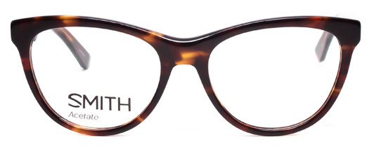 Front View of Smith Optics ARCHWAY Designer Bi-Focal Prescription Rx Eyeglasses in Dark Havana Tortoise Brown Gold Unisex Cateye Full Rim Acetate 51 mm