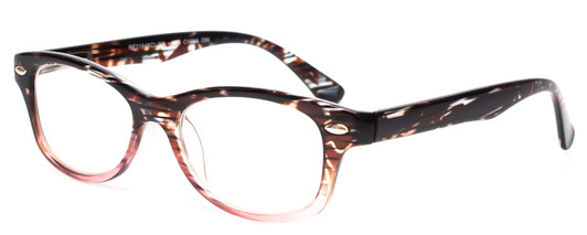 Calabria RE21645 Ladies 48mm Designer Reading Glasses in Brown Crystal Marble Pink Fade