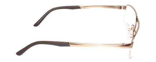 Side View of Porsche Design P8213-A-55 Designer Single Vision Prescription Rx Eyeglasses in Antique Gold Unisex Rectangle Semi-Rimless Titanium 55 mm