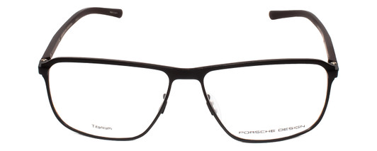 Front View of Porsche Design P8285-A-56mm Reading Glasses Satin Black Gun Metal&Matte Deep Red