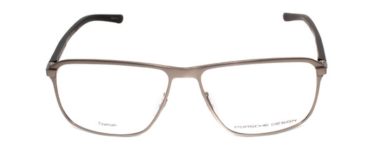 Front View of Porsche Design P8285-C-56 Designer Single Vision Prescription Rx Eyeglasses in Gun Metal Silver&Matte Grey Unisex Square Full Rim Titanium 56 mm