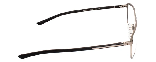 Side View of Porsche Design P8285-C-56 Designer Progressive Lens Prescription Rx Eyeglasses in Gun Metal Silver&Matte Grey Unisex Square Full Rim Titanium 56 mm