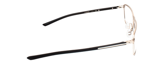 Side View of Porsche Design P8285-D-56 Designer Single Vision Prescription Rx Eyeglasses in Gun Metal Silver&Matte Black Unisex Square Full Rim Titanium 56 mm