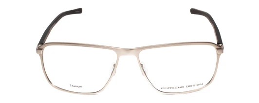 Front View of Porsche Design P8285-D-56 Designer Progressive Lens Prescription Rx Eyeglasses in Gun Metal Silver&Matte Black Unisex Square Full Rim Titanium 56 mm