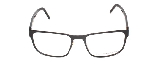 Front View of Porsche Design P8291-A-55 Designer Progressive Lens Prescription Rx Eyeglasses in Gun Metal Grey&Gloss Black Unisex Square Full Rim Titanium 55 mm