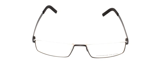 Front View of Porsche Design P8310-D-52 Designer Reading Eye Glasses with Custom Cut Powered Lenses in Gun Metal&Matte Black Unisex Rectangle Semi-Rimless Stainless Steel 52 mm