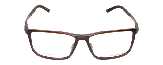 Front View of Porsche Design P8328-B-56mm Designer Reading Glasses in Matte Red Brown & Copper