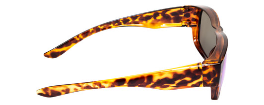 Side View of Calabria 9011-RRV Large Polarized Fitover Sunglasses Cheetah Gold & Green Mirror