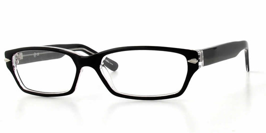 Profile View of Calabria Soho by Vivid 1000 Designer Blue Light Blocking Glasses in Black Cateye