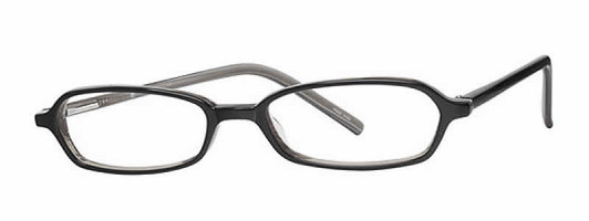 Profile View of Calabria Vivid 721 Designer Blue Light Blocking Glasses in Black Grey Oval 48mm