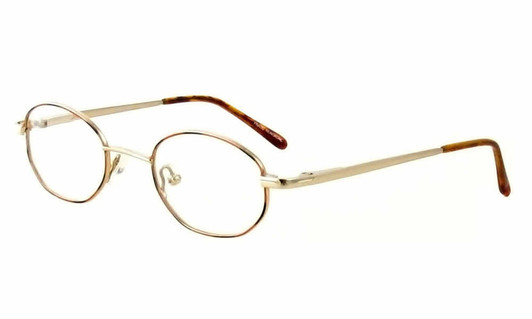Front View of Calabria FlexPlus 62 Gold Amber Designer Blue Light Blocking Glasses Ladies 47mm