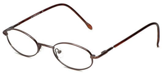Profile View of Calabria FlexPlus 84 Brown Designer Blue Light Blocking Glasses Ladies Oval 46mm